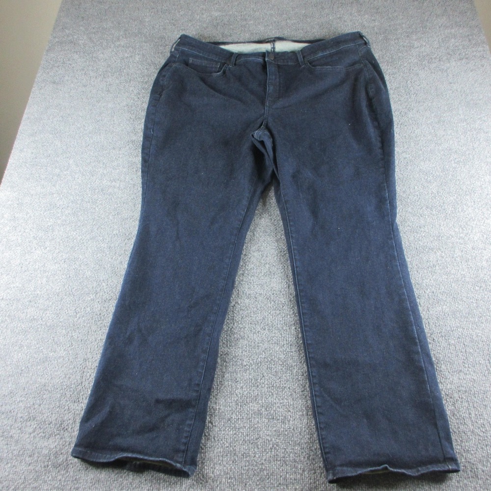 NYDJ‎ Marilyn Straight Jeans Womens 22 Blue Dark Wash Stretch Denim Lift Tuck